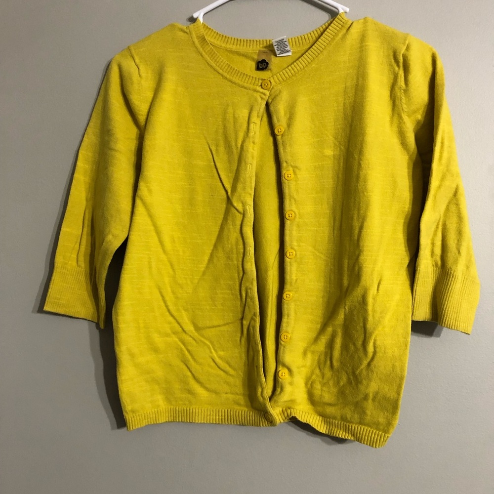 Yellow button up cardigan